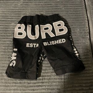 Burberry Kids Black Graphic Shorts